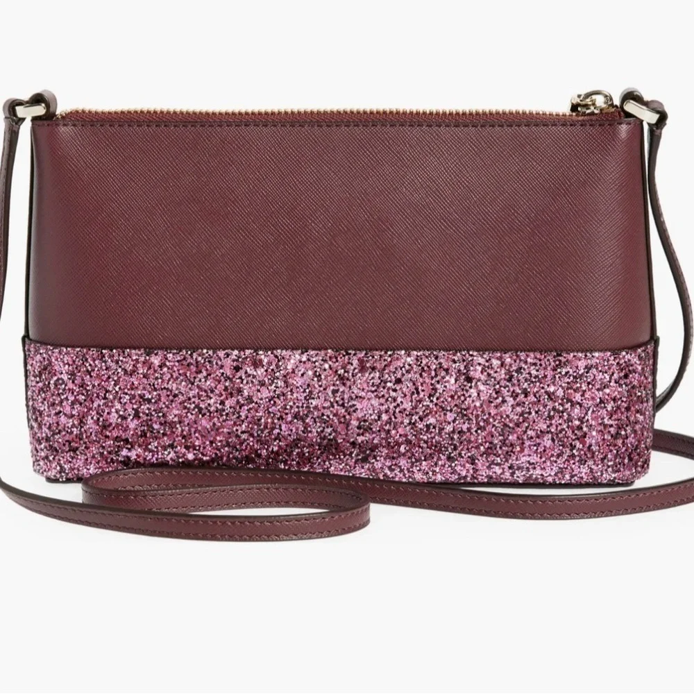 Kate Spade Pink and Purple Crossbody Bag with Sparkling Design